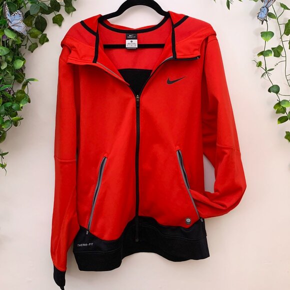 Nike Thermafit Red Black Hoodie Jacket Size XL - Picture 3 of 6